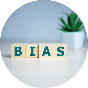 Bias - word from wooden blocks with letters.