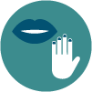 icon for blue lips and nails