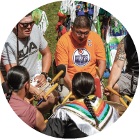 Native Drum Circle at a pow wow