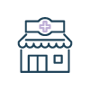 Pharmacy building icon