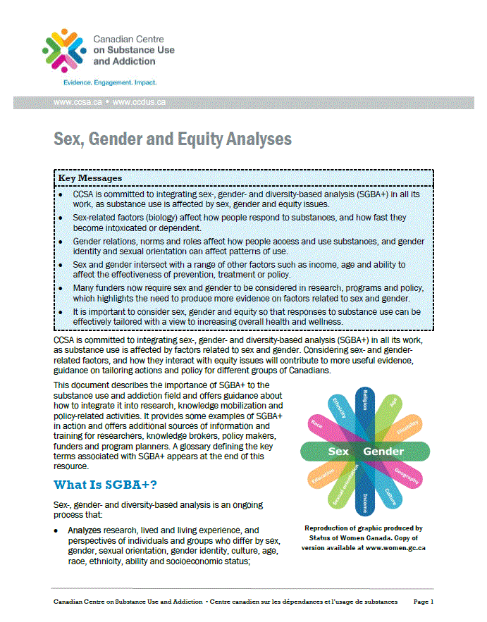 Sex, Gender and Equity Analyses Report